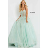 Jovani Prom Dress Jovani Mint Illusion Bodice Prom 2022 Ballgown 06816