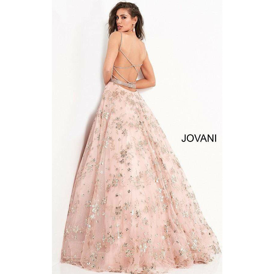 Jovani Prom Dress Jovani Plunging Neckline Embellished Prom Ballgown 3614