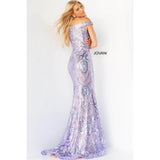 Jovani Prom Dress Jovani Purple Off the Shoulder Sweetheart Neck Prom Dress 06629