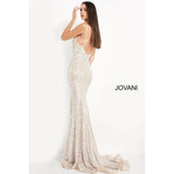 Jovani Prom Dress Jovani Silver Plunging Neckline Prom Dress 05805