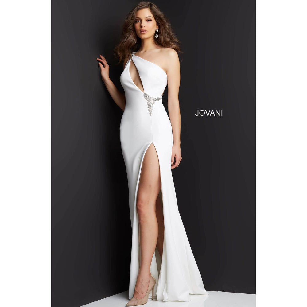 Jovani Prom Dress Jovani Turquoise One shoulder Sexy Prom Dress 2022 07173