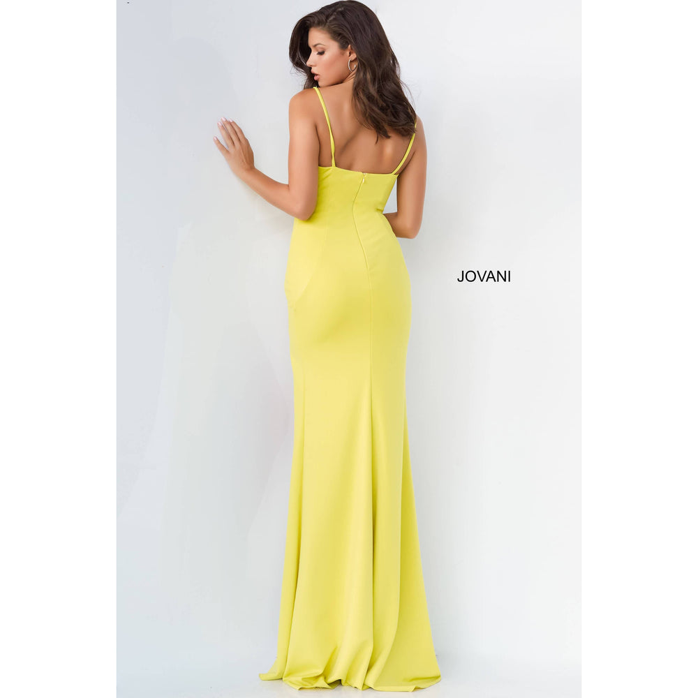 Jovani Prom Dress Jovani Yellow Embellished Bodice Sheath Prom Dress 07272