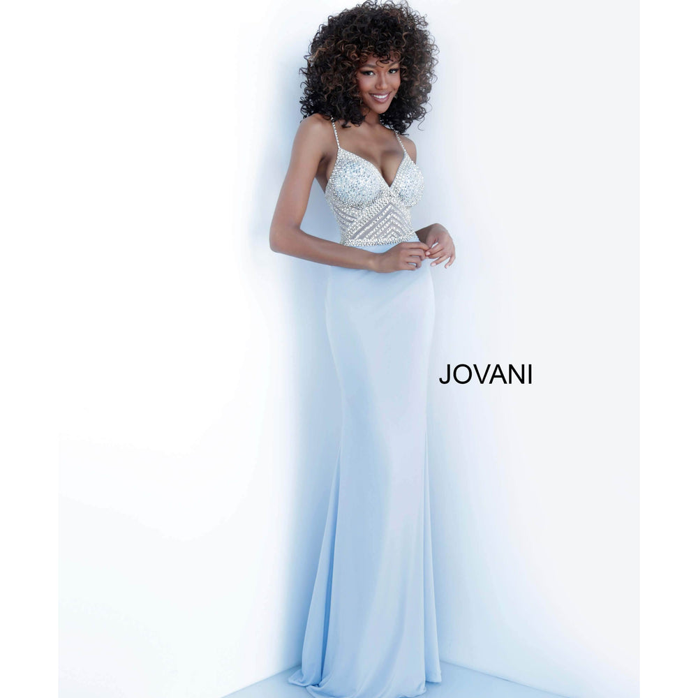 Jovani Prom Dress Light Blue Fitted Jovani Prom Dress 63147