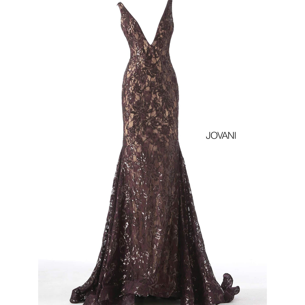 Jovani Prom Dress Low V Neck Sleeveless Jovani Gown 63437