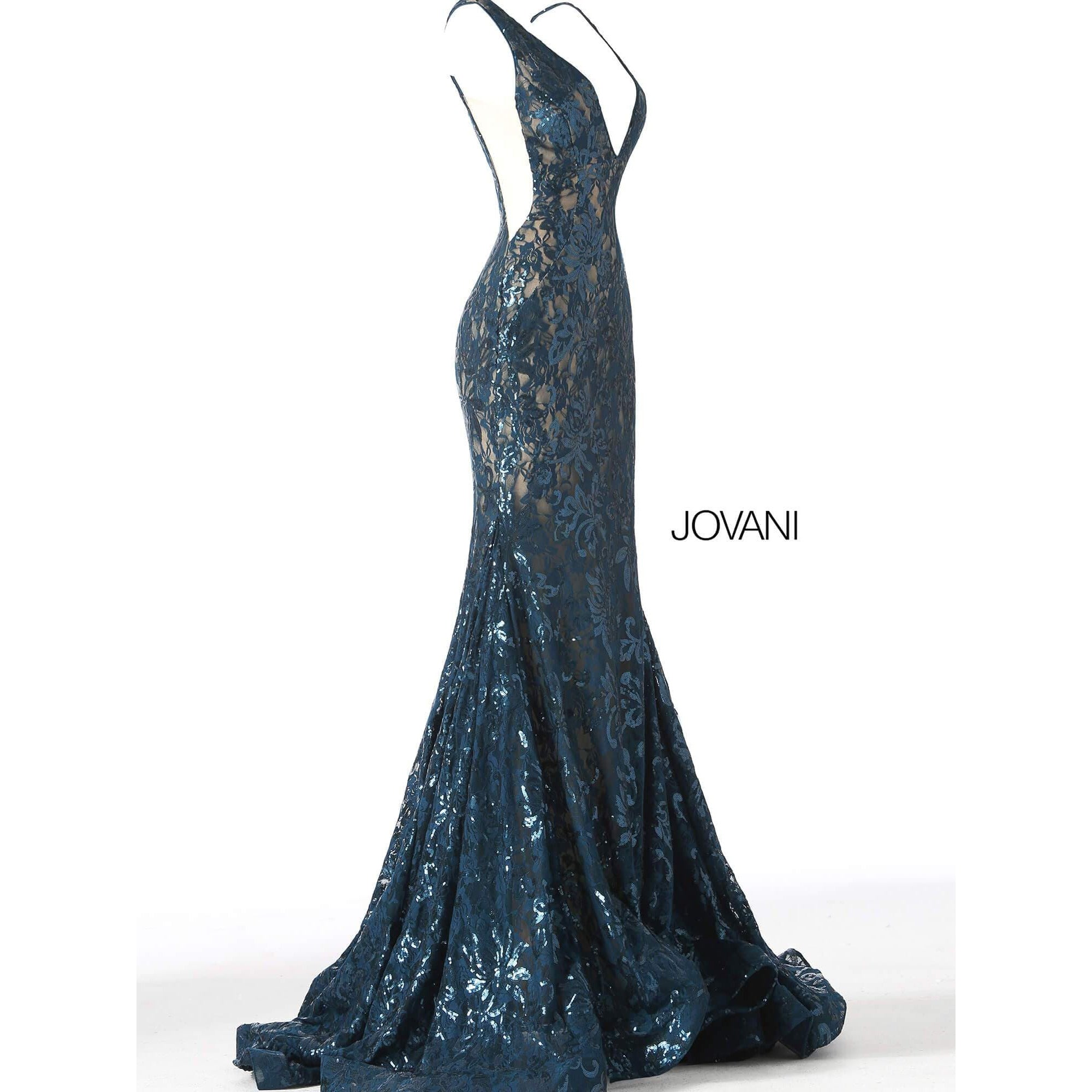 Jovani Prom Dress Low V Neck Sleeveless Jovani Gown 63437