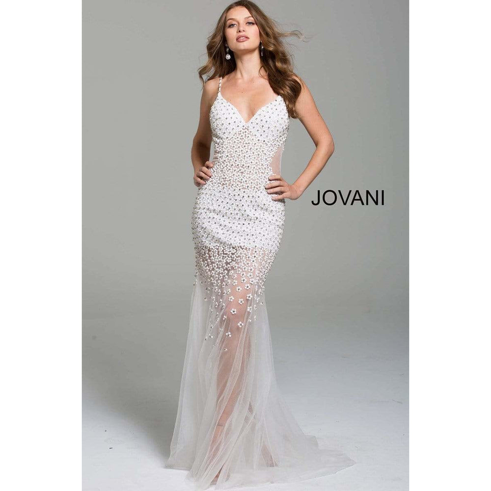 Jovani Prom Dress Off White Beaded Dress 60695