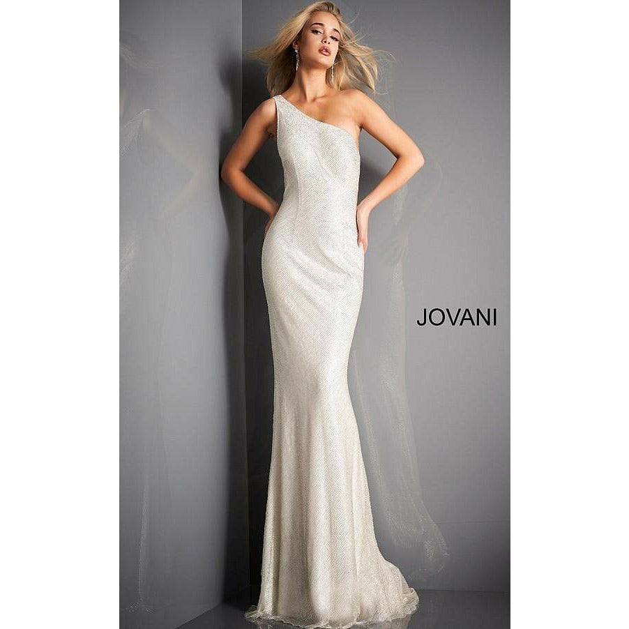 Jovani Prom Dress One Shoulder Beaded Jovani Prom Dress 1248