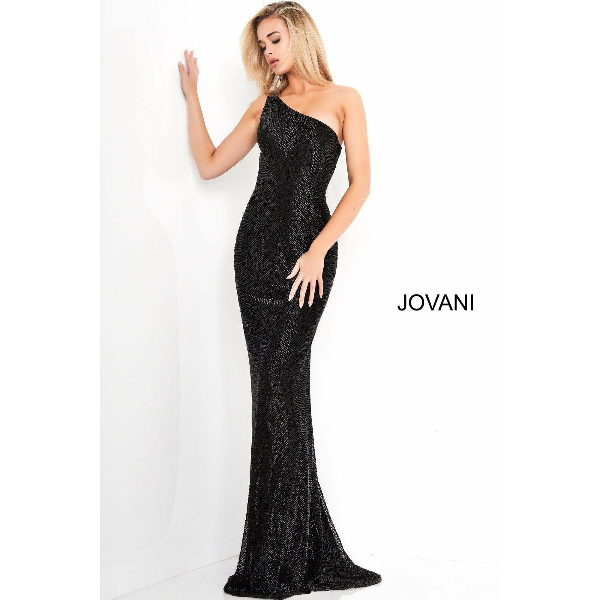 Jovani Prom Dress One Shoulder Beaded Jovani Prom Dress 1248