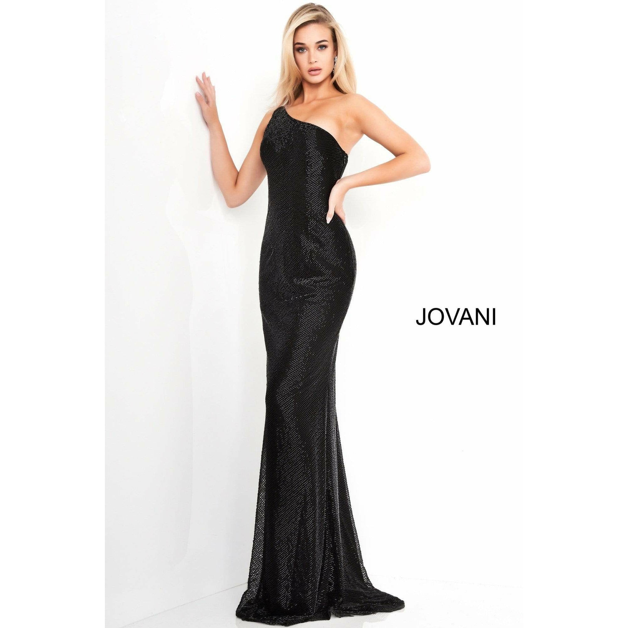 Jovani Prom Dress One Shoulder Beaded Jovani Prom Dress 1248