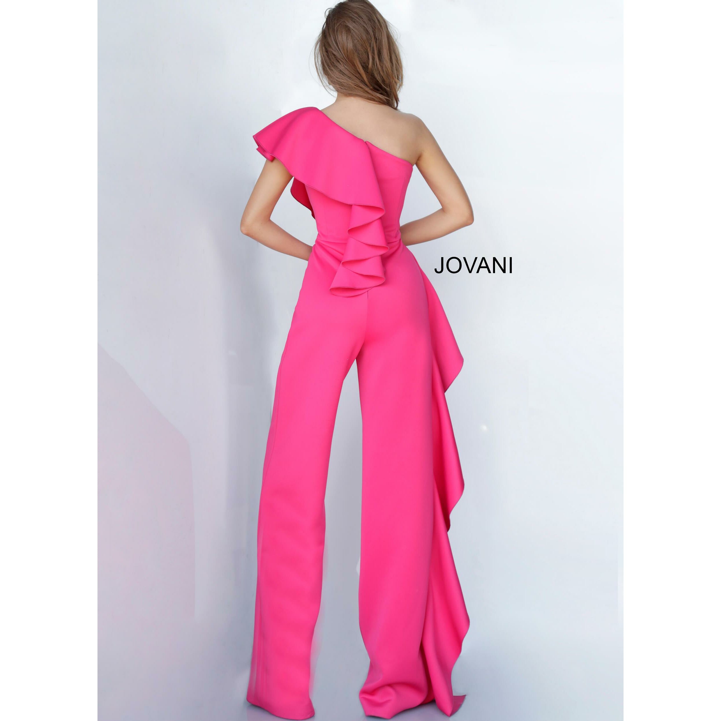 Jovani Prom Dress One Shoulder Ruffle Jovani Prom Jumpsuit 02617