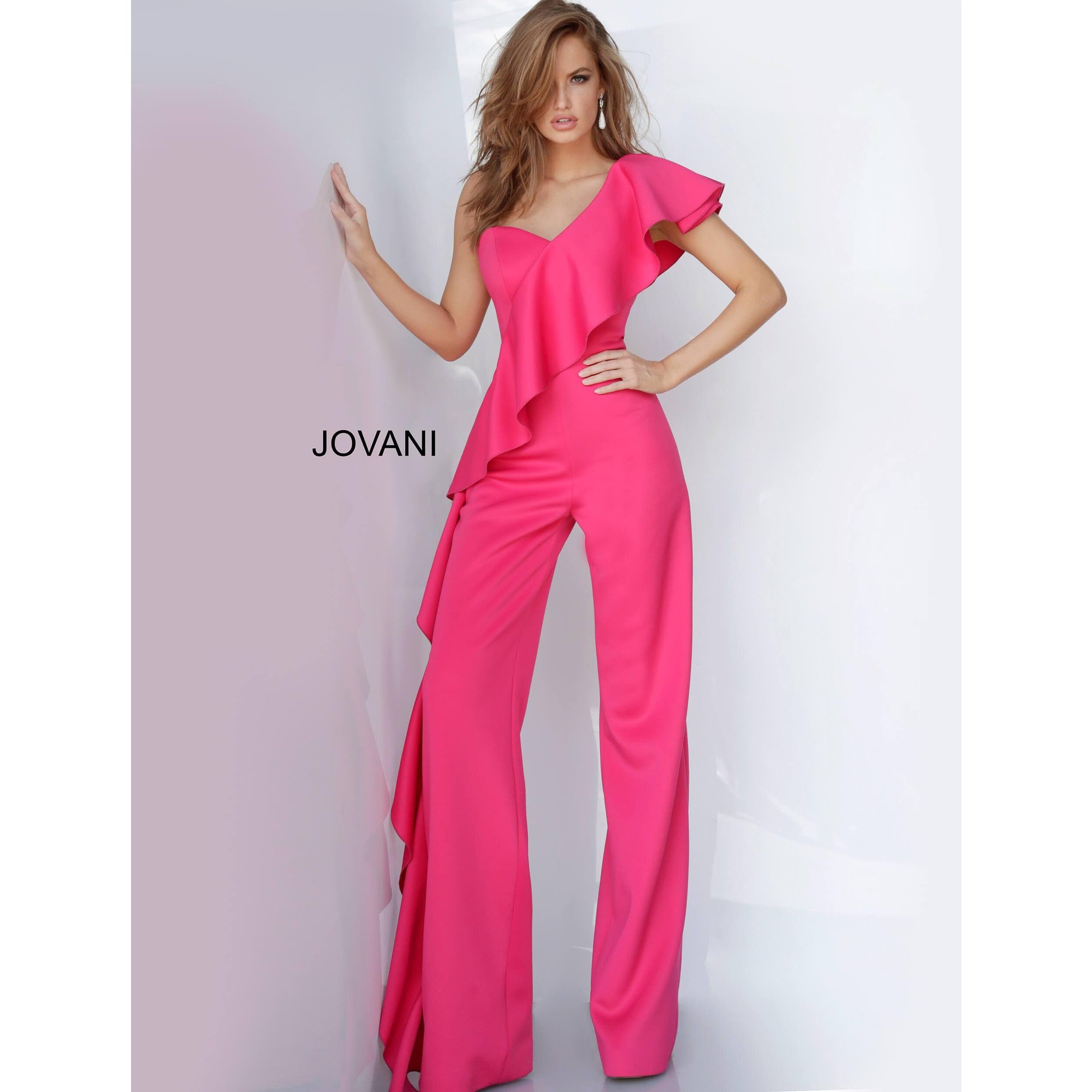 Jovani Prom Dress One Shoulder Ruffle Jovani Prom Jumpsuit 02617