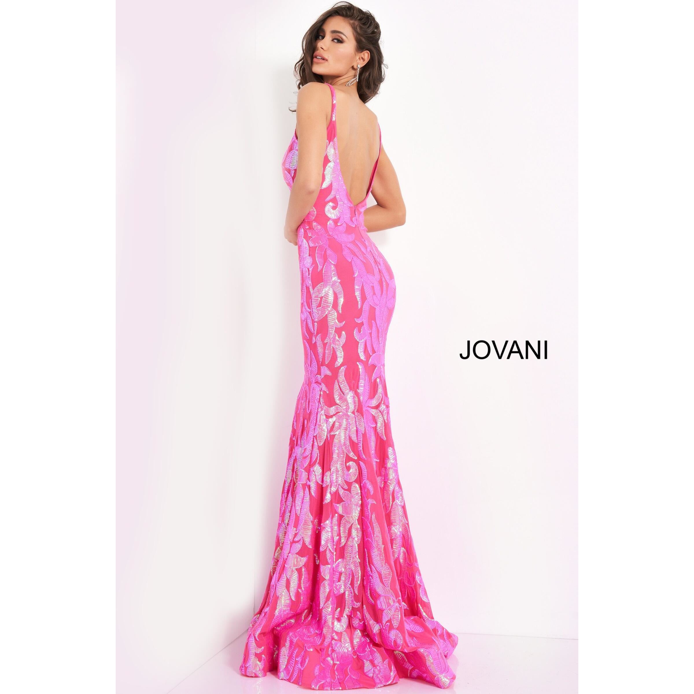 Jovani Prom Dress Plunging Neckline Fitted Prom Dress 3263