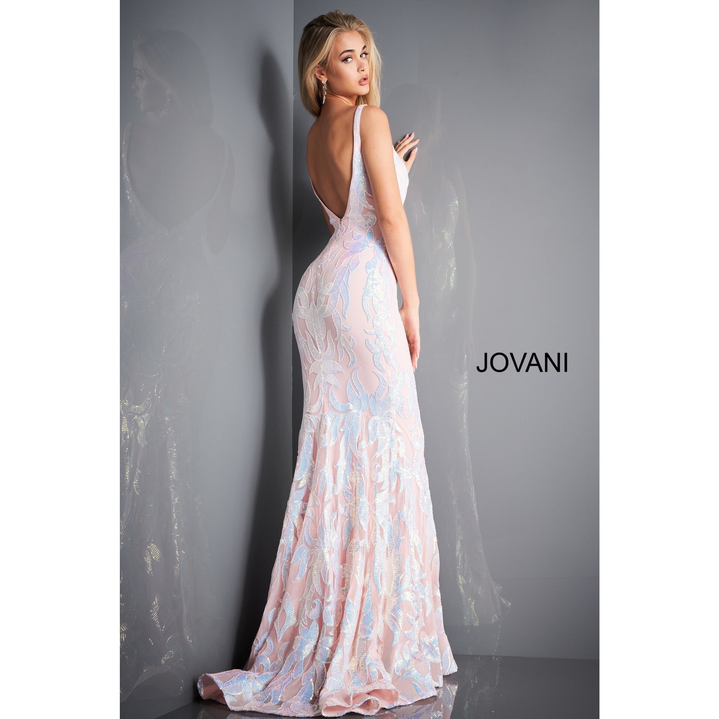 Jovani Prom Dress Plunging Neckline Fitted Prom Dress 3263