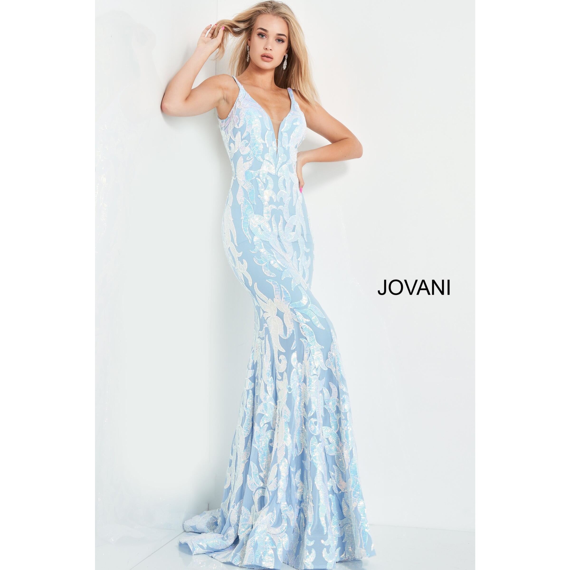 Jovani Prom Dress Plunging Neckline Fitted Prom Dress 3263