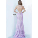 JVN by Jovani Evening Dress JVN03063 Embellished High Slit Fitted Prom Dress