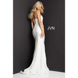 JVN by Jovani Evening Dresses JVN07643 Ivory Tie Back Spaghetti Strap Prom Dress