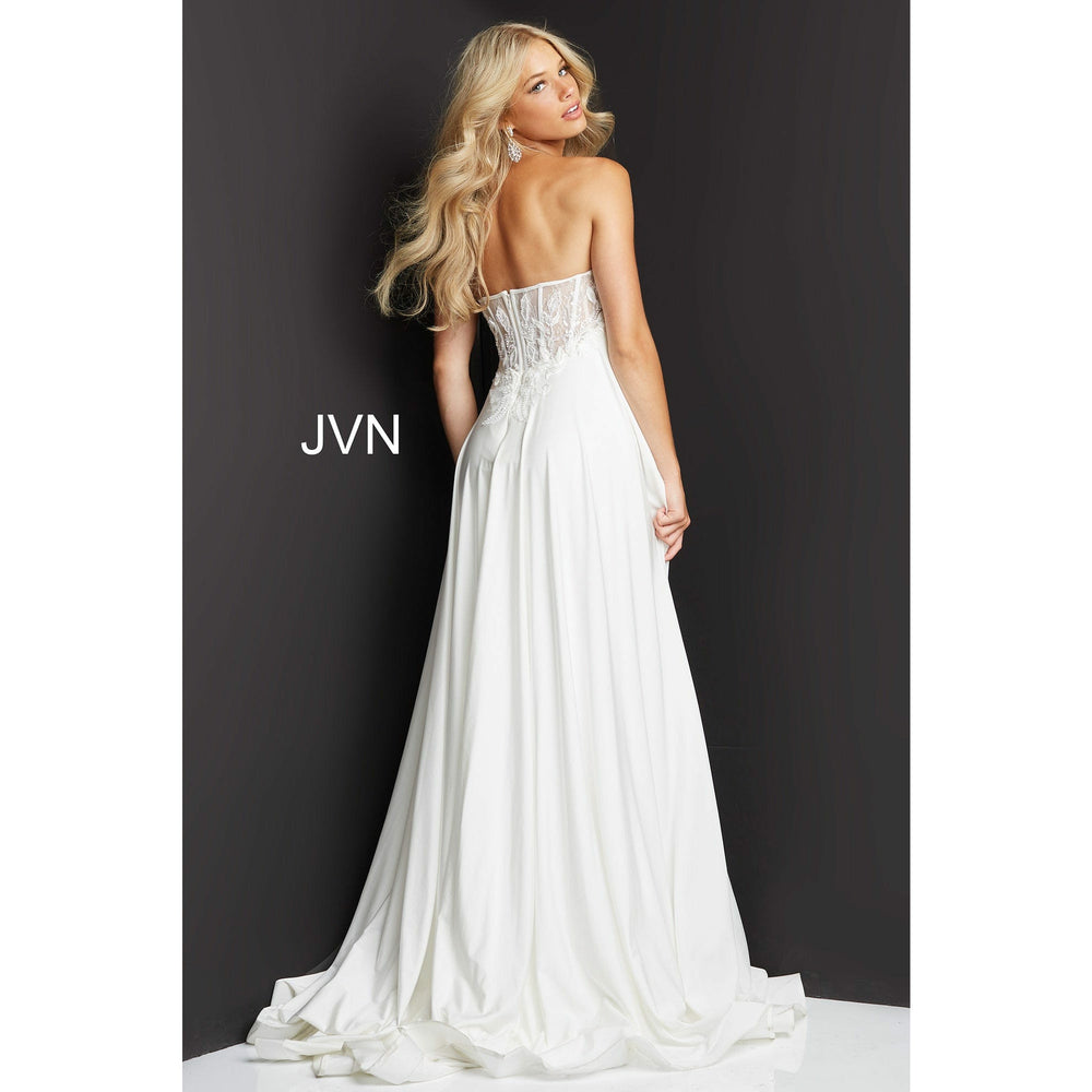 JVN by Jovani Evening Dresses JVN07648 Ivory Strapless Sweetheart Neckline Prom Dress