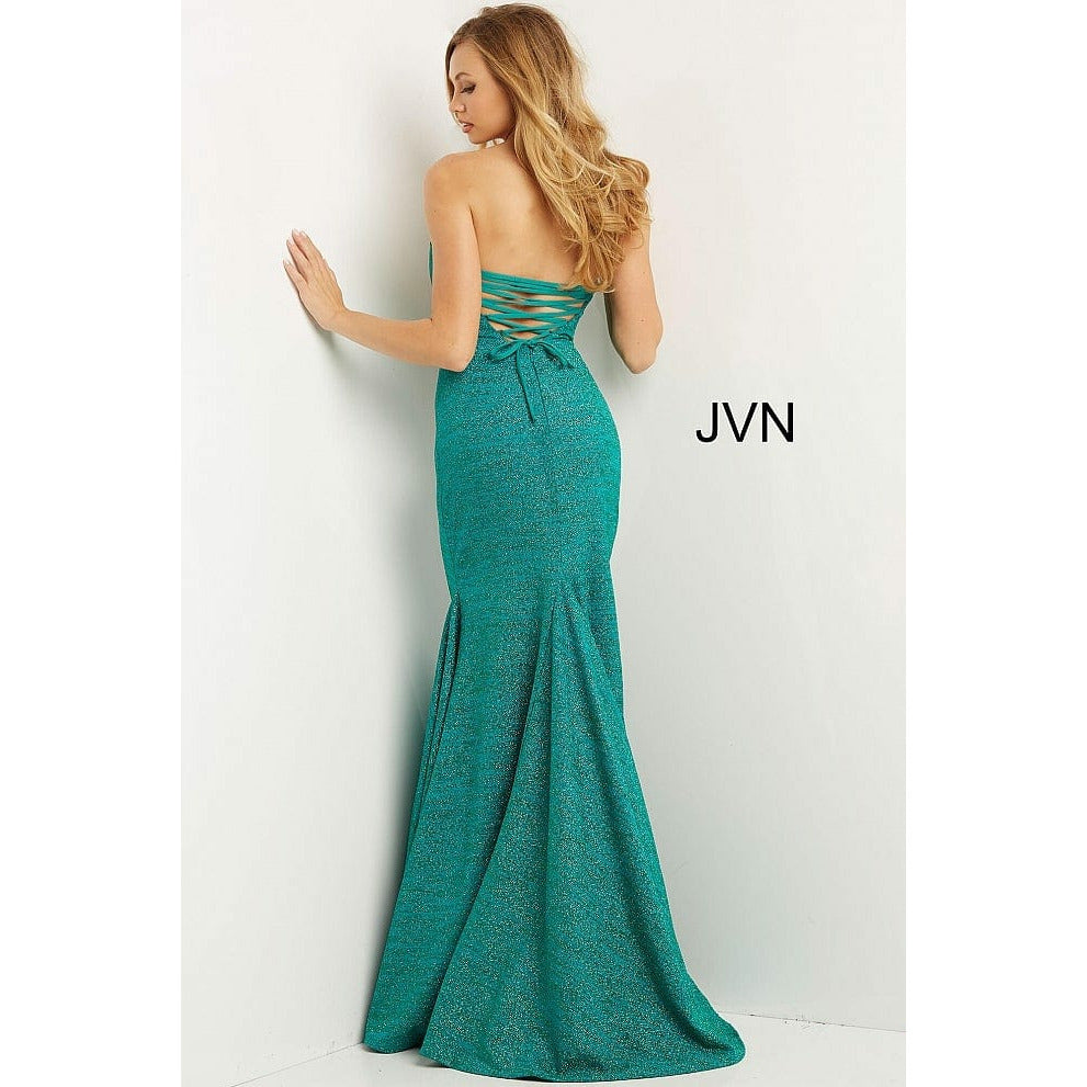 JVN by Jovani Evening Dresses JVN08176 Jade Strapless Plunging Neckline Prom Dress