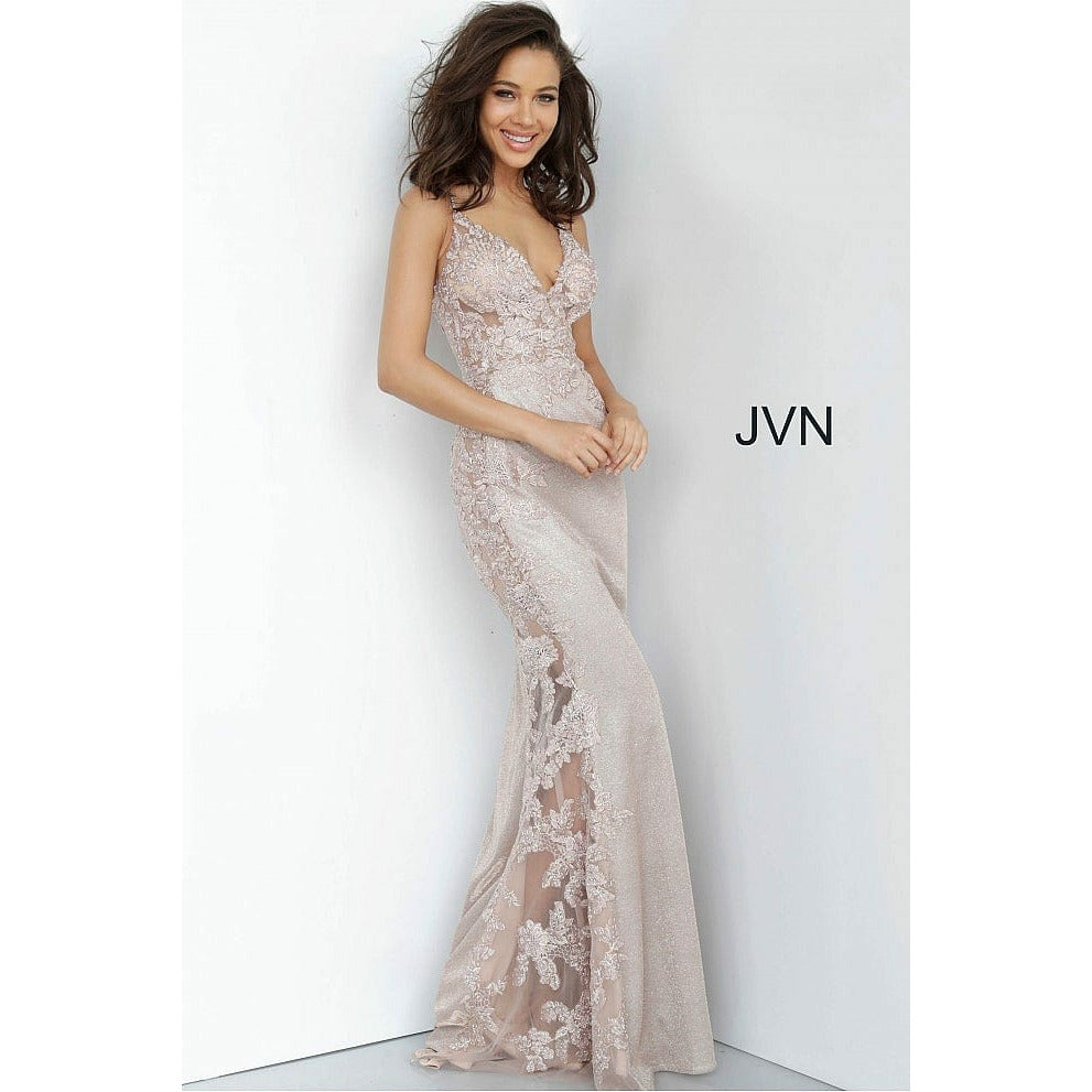 JVN by Jovani Evening Dresses JVN2205 Embroidered Form Fitting Prom Dress