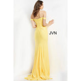 JVN by Jovani Evening Gowns JVN07639 Fuchsia Off The Shoulder Fitted Prom Gown
