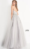 JVN by Jovani Prom Dress JVN00923 Embellished Belt V Neck Prom Ballgown