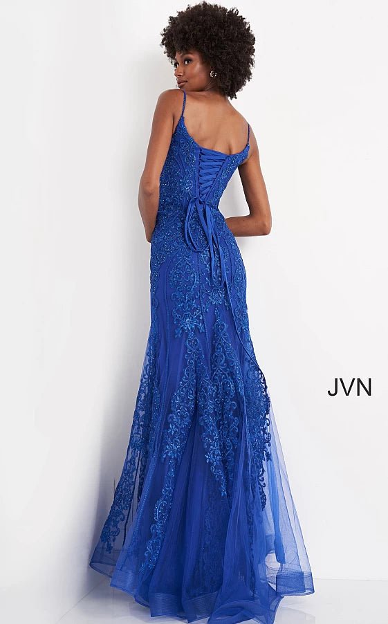 JVN by Jovani Prom Dress JVN02012 Sheath Embroidered Long Prom Gown