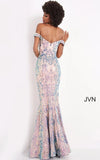 JVN by Jovani Prom Dress JVN04515 Black Multi Off the Shoulder Embellished Prom Dress