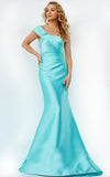 JVN by Jovani Prom Dress JVN04723 Mint One Shoulder Mermaid Prom Dress