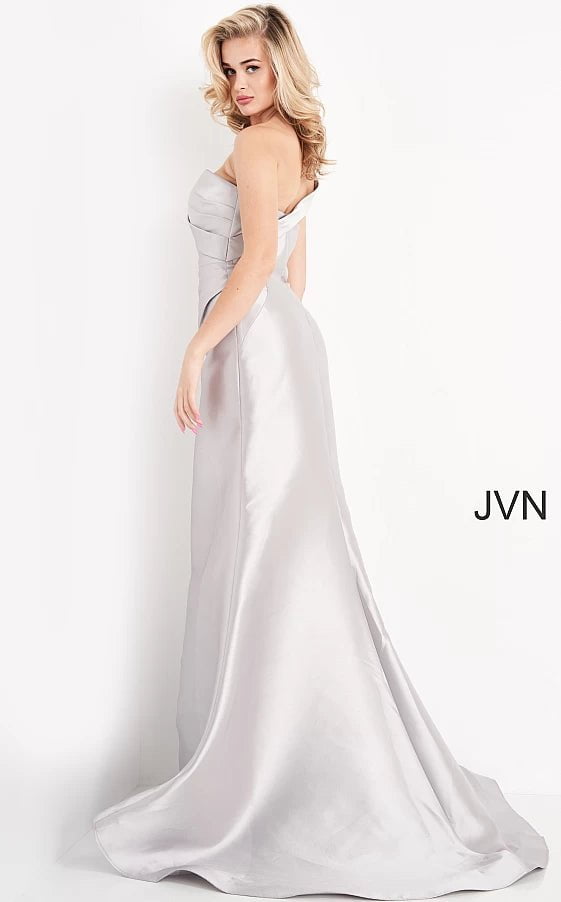 JVN by Jovani Prom Dress JVN04723 Mint One Shoulder Mermaid Prom Dress
