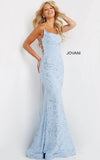 JVN by Jovani Prom Dress JVN06202 Light Blue Jersey One Shoulder Prom Dress