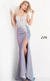 JVN by Jovani Prom Dress JVN06454 Lilac Embroidered Bodice Fitted Prom Dress