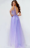 JVN by Jovani Prom Dress JVN07387 Purple Embellished Bodice Tulle Prom Dress