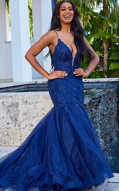 La Femme Formal sold Mermaid Gown Size 6 Navy