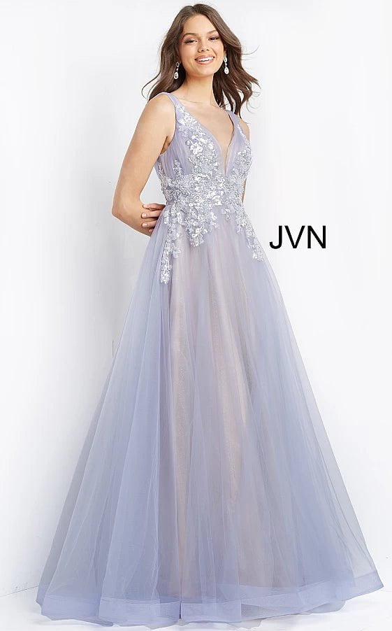 JVN by Jovani Prom Dress JVN07638 Lavender Embellished Bodice Prom Ballgown