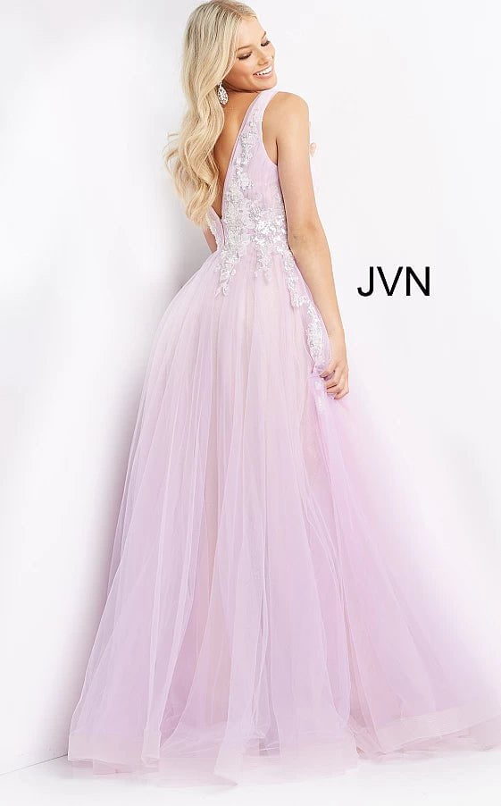 JVN by Jovani Prom Dress JVN07638 Lavender Embellished Bodice Prom Ballgown