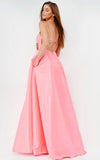 JVN by Jovani Prom Dress JVN08156 Coral A Line Side Pockets Prom Ballgown