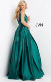 JVN by Jovani Prom Dress JVN08419 Emerald Pleated Bust Sleeveless Prom Ballgown