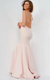 JVN by Jovani Prom Dress JVN08469 Blush Backless V Neck Sheath Prom Dress