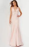 JVN by Jovani Prom Dress JVN08469 Blush Backless V Neck Sheath Prom Dress