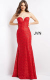 JVN by Jovani Prom Dress JVN08511 Peacock Lace Strapless Prom Dress