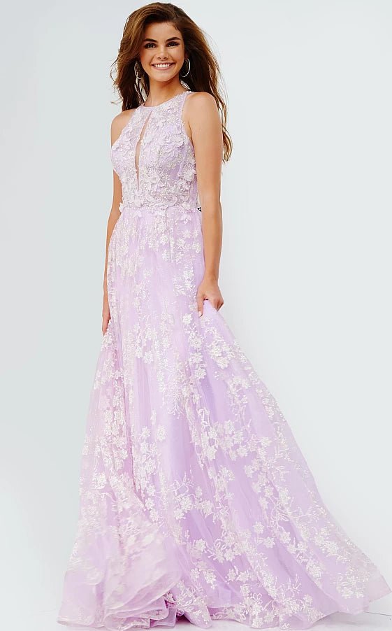 JVN by Jovani Prom Dress JVN08567 Pink Open Back Sleeveless Embellished Prom Gown