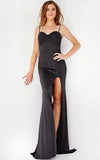 JVN by Jovani Prom Dress JVN08603 Black Spaghetti Strap Fitted Prom Dress