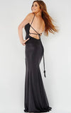 JVN by Jovani Prom Dress JVN08603 Black Spaghetti Strap Fitted Prom Dress