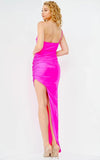 JVN by Jovani Prom Dress JVN22328 Hot Pink High Low Fitted Prom Dress