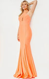 JVN by Jovani Prom Dress JVN22524 Orange Halter Neck Backless Prom Dress