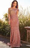JVN by Jovani Prom Dress JVN23116 One Shoulder Sheath Sequin Prom Gown