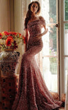 JVN by Jovani Prom Dress JVN23770 Copper One Shoulder Sequin Prom Dress