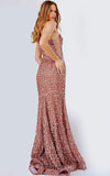 JVN by Jovani Prom Dress JVN23770 Copper One Shoulder Sequin Prom Dress