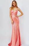 JVN by Jovani Prom Dress JVN24080 Orange Cut Out Fitted Prom Dress