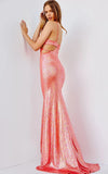 JVN by Jovani Prom Dress JVN24080 Orange Cut Out Fitted Prom Dress